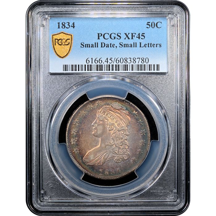 1834 Capped Bust Half Dollar (50c) Small Date, Small Letters Obverse Slab Image