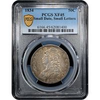 1834 Capped Bust Half Dollar (50c) Small Date Small Letters Obverse Slab Image