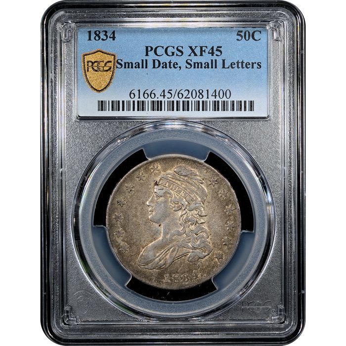1834 Capped Bust Half Dollar (50c) Small Date Small Letters Obverse Slab Image