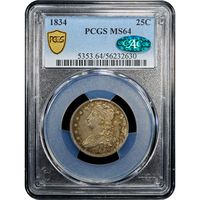 1834 Capped Bust Quarter (25c) Obverse Slab Image