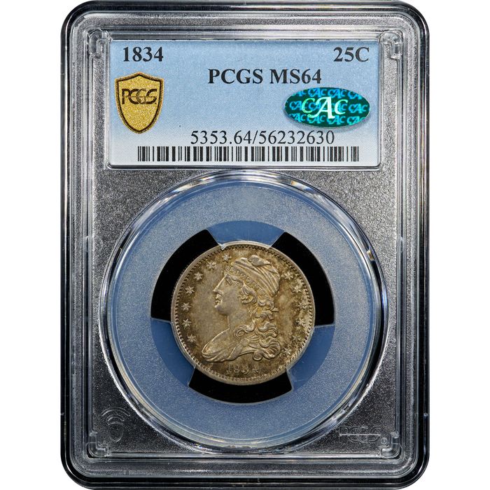 1834 Capped Bust Quarter (25c) Obverse Slab Image