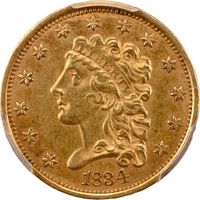 1834 Classic Head Gold Quarter Eagle ($2.50) Obverse Image