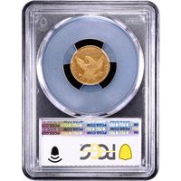 1834 Classic Head Gold Quarter Eagle ($2.50) Reverse Slab Image