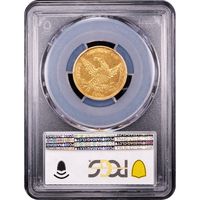 1834 Plain 4 Classic Head Gold Half Eagle ($5) Reverse Slab Image