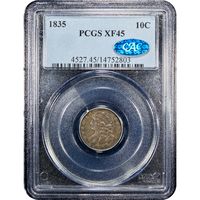 1835 Capped Bust Dime (10c) Obverse Slab Image