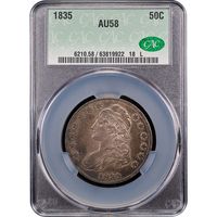 1835 Capped Bust Half Dollar (50c) Obverse Slab Image