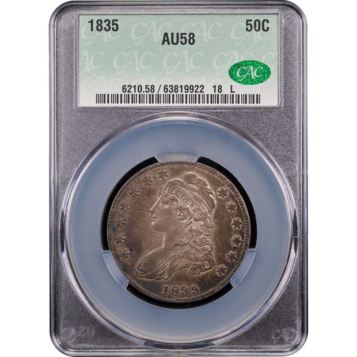 1835 Capped Bust Half Dollar (50c) Obverse Slab Image