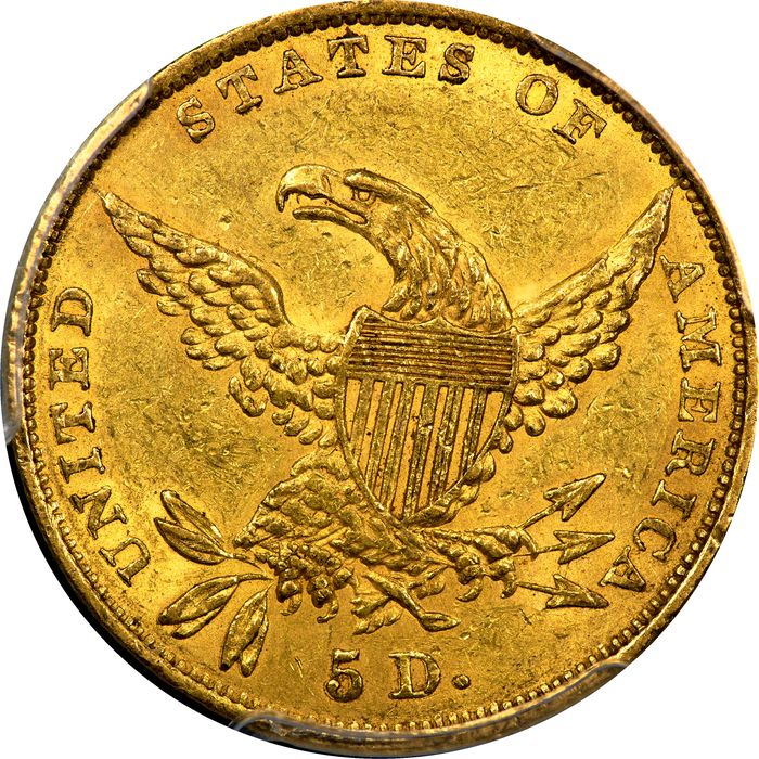 1835 Classic Head Gold Half Eagle ($5) Photo 4