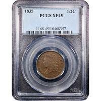 1835 Classic Head Half Cent (1/2c) Obverse Image