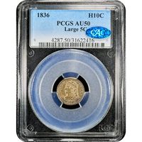 1836 Capped Bust Half Dime (H10C) Obverse Slab Image