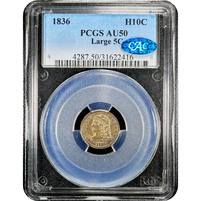 1836 Capped Bust Half Dime (H10C) Obverse Slab Image