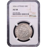 1836 Capped Bust Half Dollar (50c) Lettered Edge Obverse Image