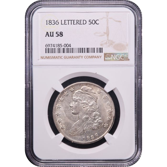 1836 Capped Bust Half Dollar (50c) Lettered Edge Obverse Image