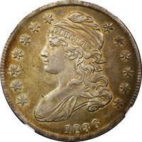 1836 Capped Bust Half Dollar (50c) Lettered Edge Obverse Image