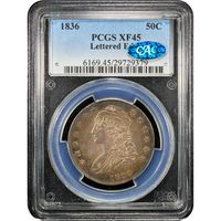 1836 Capped Bust Half Dollar (50c) Lettered Edge Obverse Slab Image