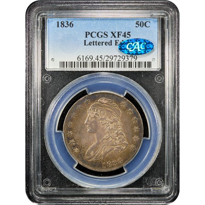 1836 Capped Bust Half Dollar (50c) Lettered Edge Obverse Slab Image