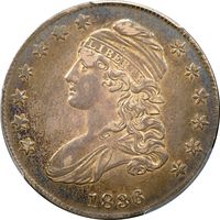 1836 Capped Bust Half Dollar (50c) Lettered Edge Obverse Image