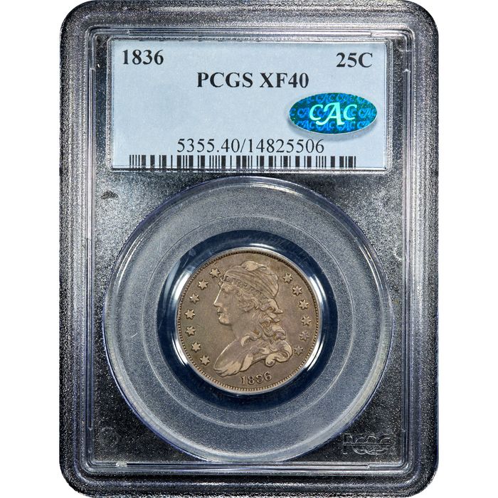1836 Capped Bust Quarter (25c) Obverse Slab Image