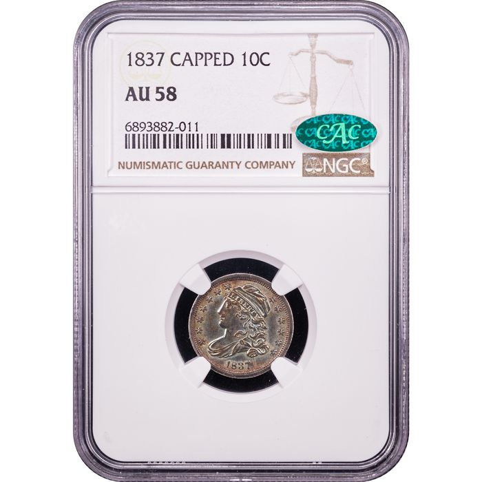1837 Capped Bust Dime (10c) Obverse Slab Image