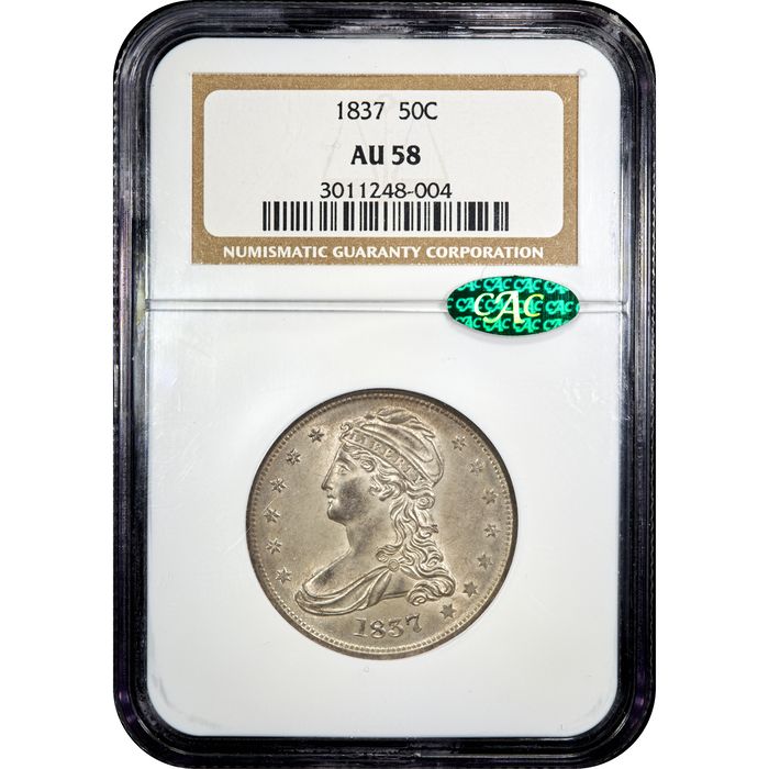 1837 Capped Bust Half (50c) Obverse Slab Image