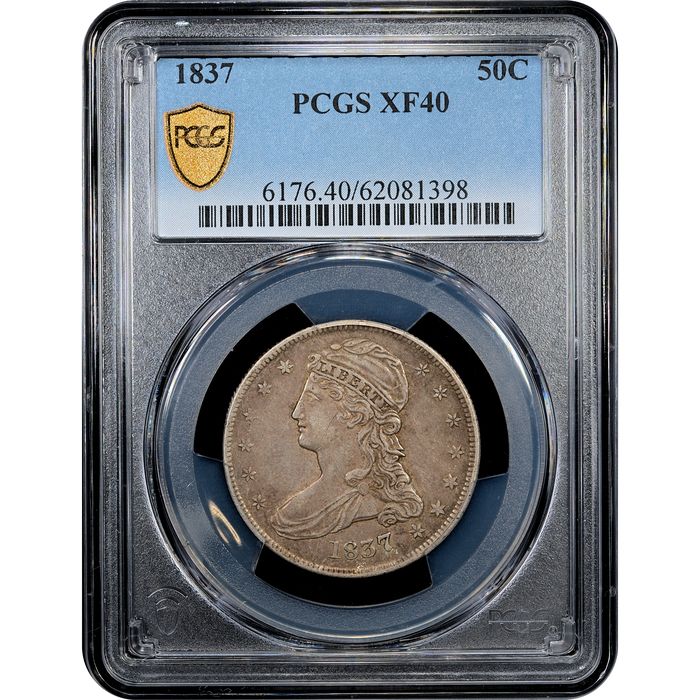 1837 Capped Bust Half Dollar (50c) Obverse Slab Image