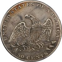 1837 Capped Bust Half Dollar (50c) Reverse Image
