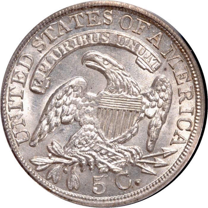 1837 Capped Busy Half Dime (H10C) Large 5C OGH Photo 4