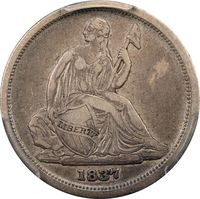 1837 F-103a Small Date Seated Liberty Dime (10c) Obverse Image