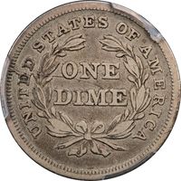 1837 F-103a Small Date Seated Liberty Dime (10c) Reverse Image