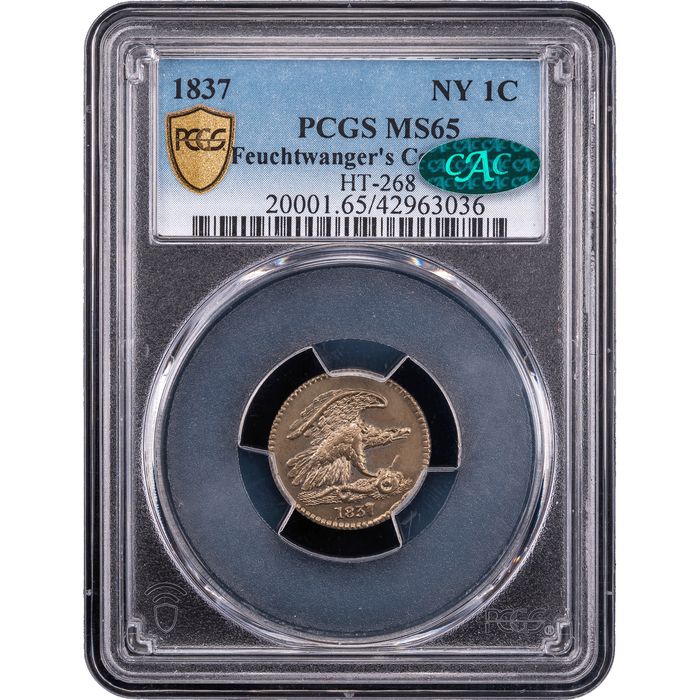1837 Feuchtwanger Cent (1c) HT-268 Obverse Slab Image