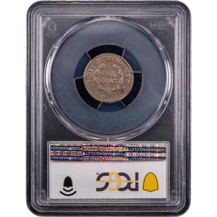 1837 Feuchtwanger Cent (1c) HT-268 Reverse Slab Image