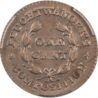 1837 Feuchtwanger Cent (1c) HT-268 Reverse Image