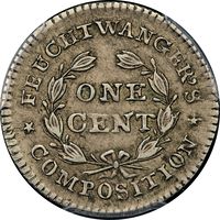 1837 Feuchtwanger Cent (1c) HT-268 Reverse Image