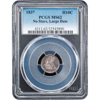 1837 Large Date Seated Liberty Half Dime (H10C) Obverse Image