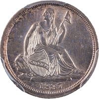 1837 Large Date Seated Liberty Half Dime (H10C) Photo 3