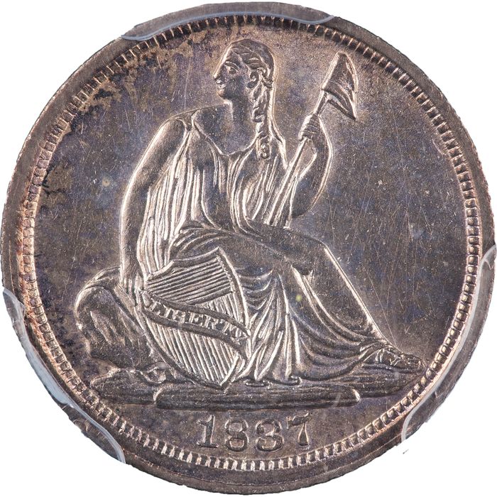 1837 Large Date Seated Liberty Half Dime (H10C) Photo 3