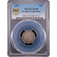 1837 Seated Liberty Dime (10c) Large Date Obverse Slab Image