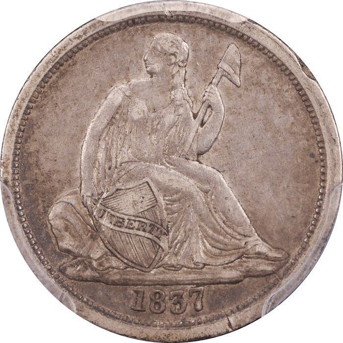 1837 Seated Liberty Dime (10c) Large Date Obverse Image