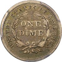 1837 Seated Liberty Dime (10c) No Stars, Large Date Reverse Image