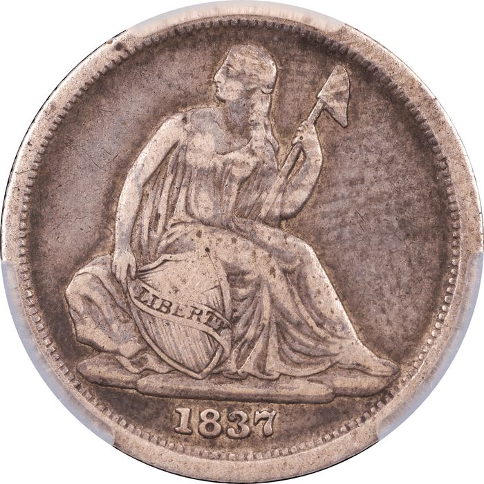 1837 Seated Liberty Dime (10c) Small Date Obverse Image