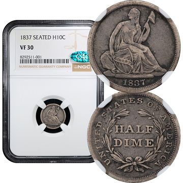 1837 Seated Liberty Half Dime (h10c) Large Date Composite Image