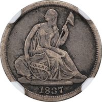 1837 Seated Liberty Half Dime (h10c) Large Date Obverse Image