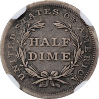 1837 Seated Liberty Half Dime (h10c) Large Date Reverse Image