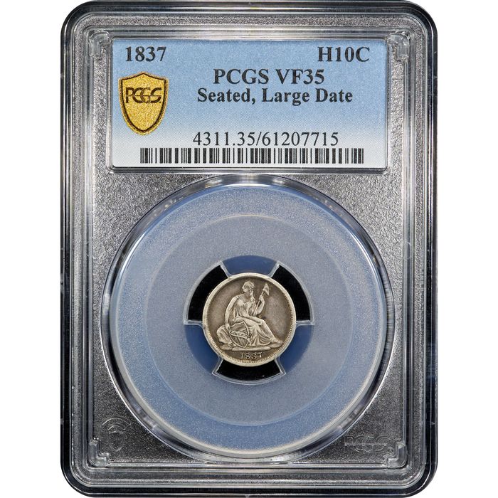 1837 Seated Liberty Half Dime (H10C) Seated Large Date Obverse Image