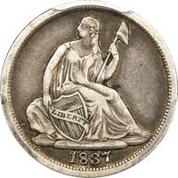 1837 Seated Liberty Half Dime (H10C) Seated Large Date Photo 3