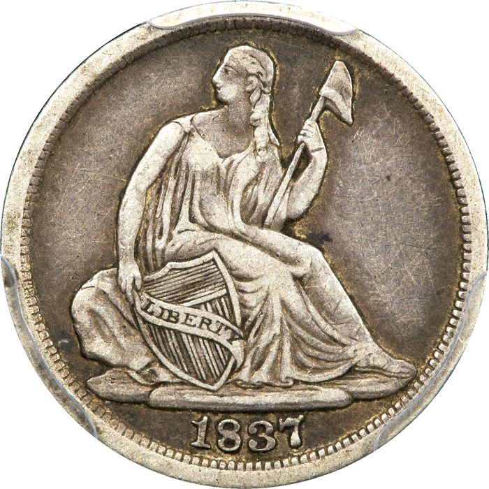 1837 Seated Liberty Half Dime (H10C) Seated Large Date Photo 3