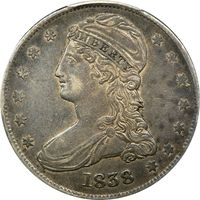 1838 Capped Bust Half Dollar (50c) Reeded Edge Obverse Image