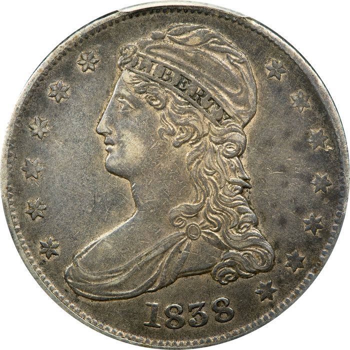 1838 Capped Bust Half Dollar (50c) Reeded Edge Obverse Image