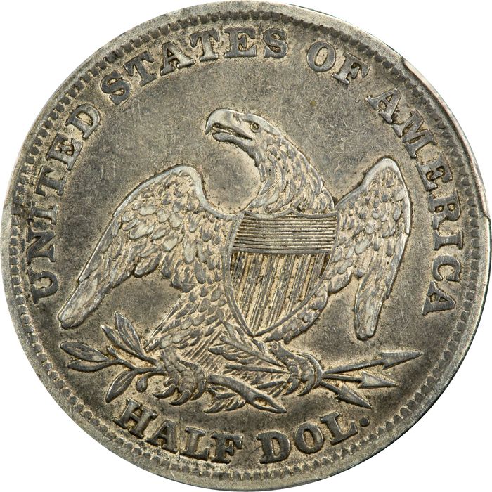 1838 Capped Bust Half Dollar (50c) Reeded Edge Reverse Image