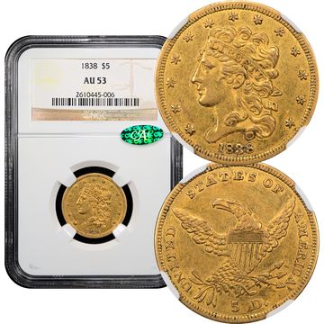 1838 Classic Head Gold Half Eagle ($5) Composite Image